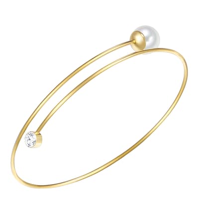 Yellow Gold Plated Pearl Bracelet
