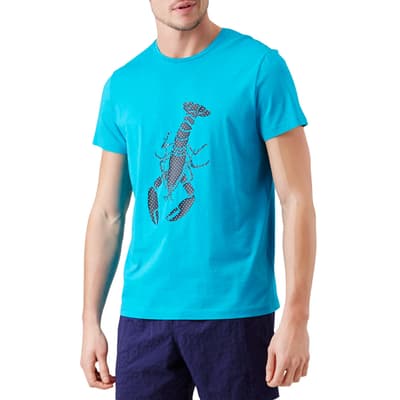 Blue Lobster Cotton T-shirt
