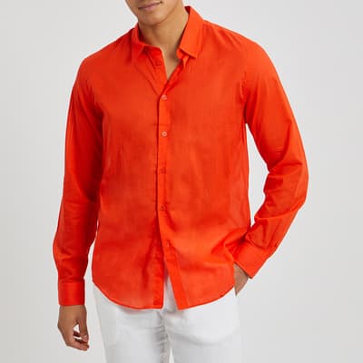 Orange Long Sleeve Cotton Shirt