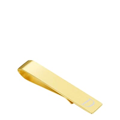 18K Gold Initial D Tie Clip