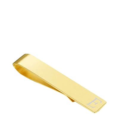 18K Gold Initial E Tie Clip