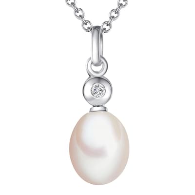 Pink Pearl Silver Sterling Necklace