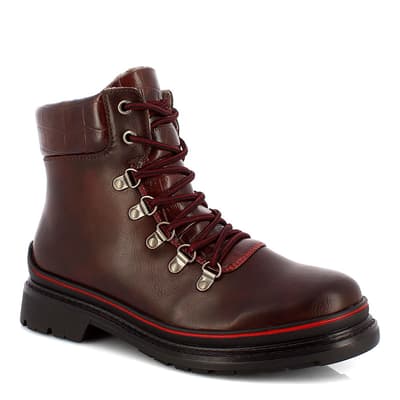 Maroon Rita Lace Up Boots