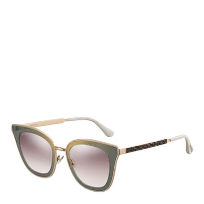 Women's Gold and Brown Jimmy Choo Sunglasses 49mm