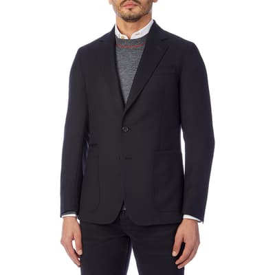 Black Tailored Fit Wool Jacket