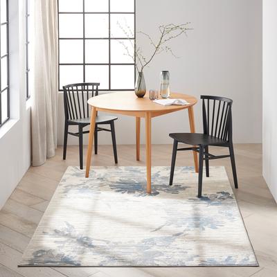 Enchanting 221x69cm Rug, Ivory/Grey/Blue