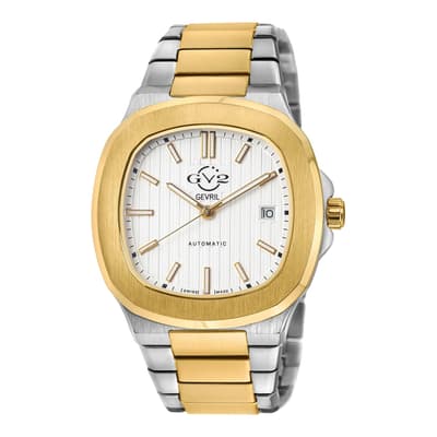 Mens Gold Two Toned Stainless Steel Watch 39mm