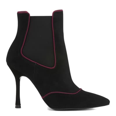 Black & Wine Adelaide Ankle Boots