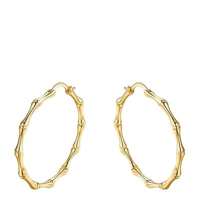 18K Gold Bamboo Hoop Earrings