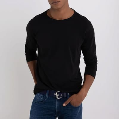 Black Raw Long Sleeve T-Shirt