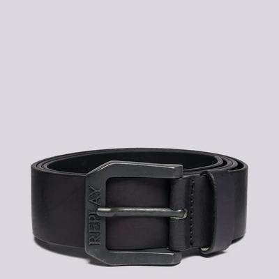 Black Brushed Leather Belt