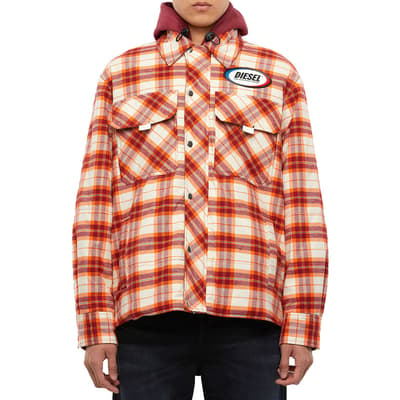 Red Check Print Cotton Jacket