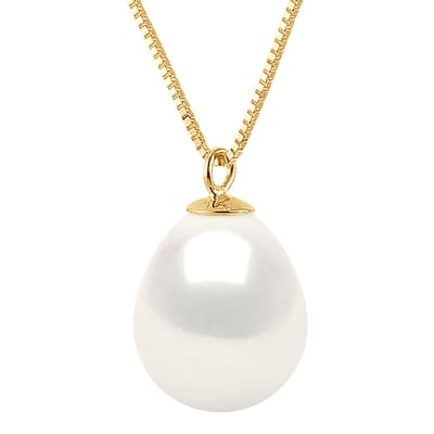 White/Gold Freshwater Pearl Necklace