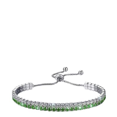 Silver & Green Adjustable Bracelet