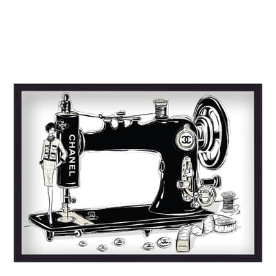 Chanel Vintage Sewing Machine 44x33cm Framed Print