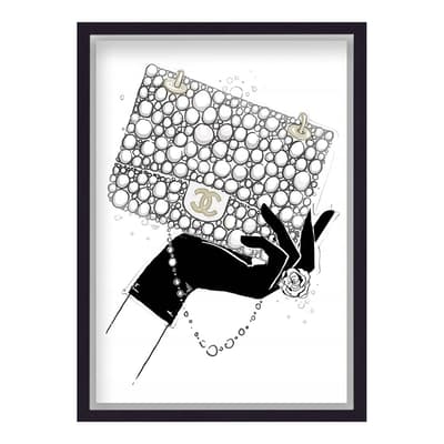 Gloved Hand Chanel Lady Bag Framed Print 44x33cm Framed Print