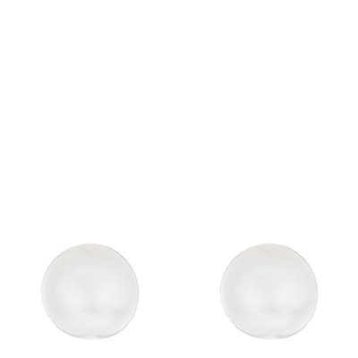 Silver Pearl Push Back Earrings