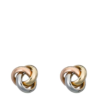 Tricolores Gold Intertwined Circle Earrings
