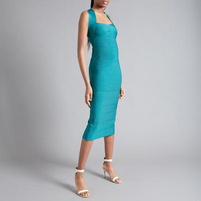 Green Cross Back Midi Dress