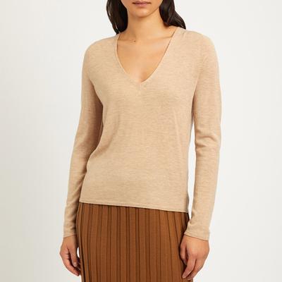 Beige Seamless Cashmere Blend Jumper