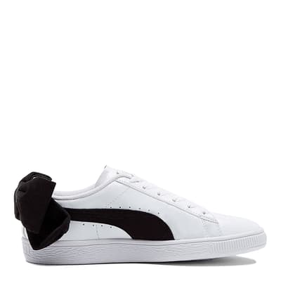 White/Black Basket Bow Trainers
