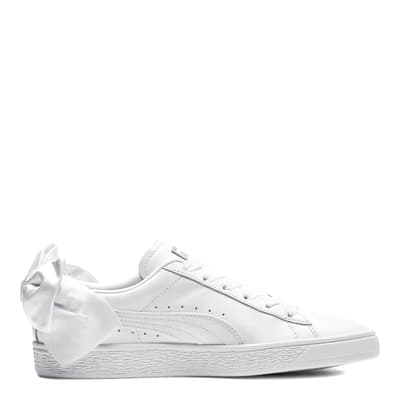 White Basket Bow Trainers