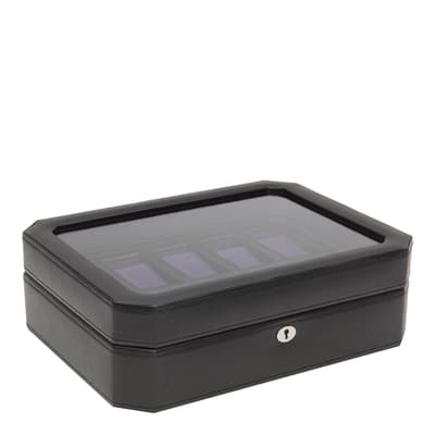 Black/Purple Windsor Vegan Leather 10 Piece Watch Box