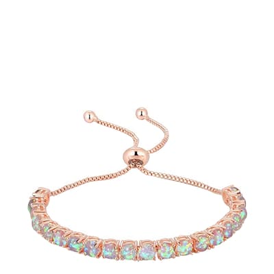 18k Rose Gold Opal Adjustable Tennis Bracelet