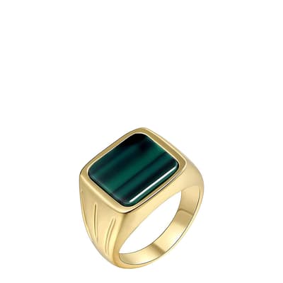 18K Gold Green Gemstone Ring