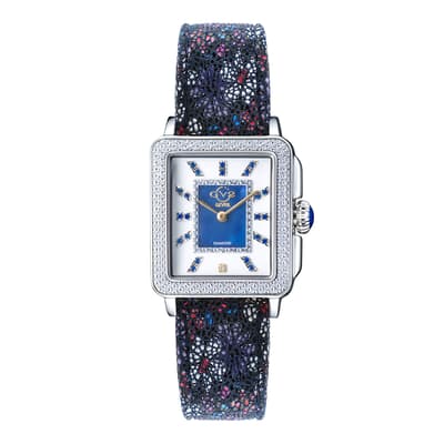 Women's GV2 Padova Blue Floral Leather Watch