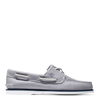 Grey Leather Classic 2 Eye Boat Shoes
