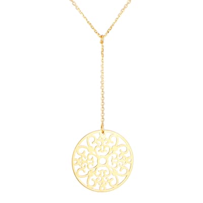 Gold "Hanging Rosette" Necklace