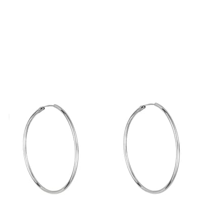 Silver "Smooth Creoles" Earrings