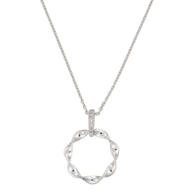 Silver 'Tornado' Circle Pendant Necklace