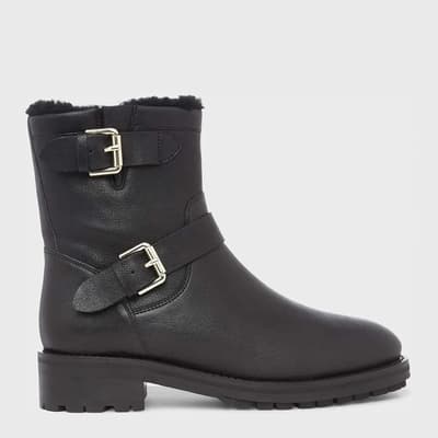 Black Phillipa Leather Ankle Boots
