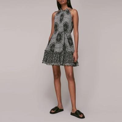 Black Printed A-Line Dress