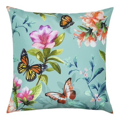 Butterflies 43x43cm Outdoor Cushion, Duck Egg