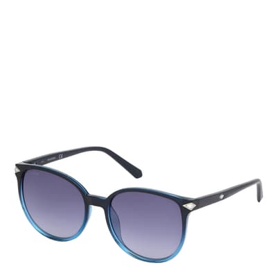 Women's Blue Swarovski Sunglasses 55mm