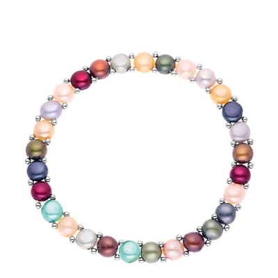 Multicolour Row Fresh Water Pearl Necklace