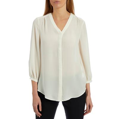 Cream Drape Satin Blouse