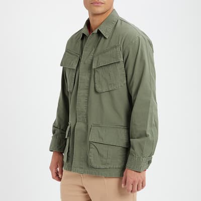 Khaki Military Cotton Overshirt