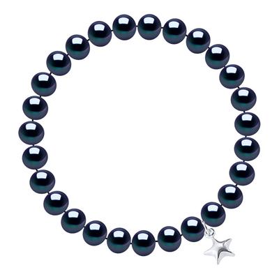 Black Freshwater Pearl Bracelet 7-8mm