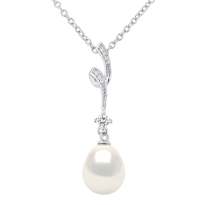 White Whirlpool Freshwater Pearl Necklace 9-10mm