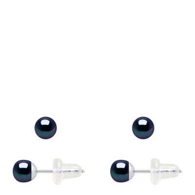 Black Freshwater Pearl Earrings 4-5mm