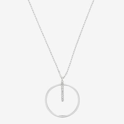 Silver Prodigious Circle Diamond Necklace
