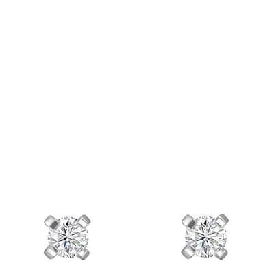 Silver Chip Stud Diamond Earrings