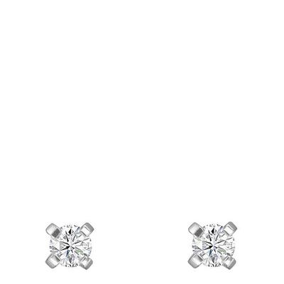 Silver Chip Stud Diamond Earrings