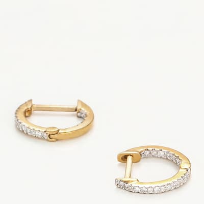 Gold Hoop Diamond Earrings