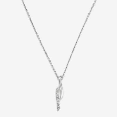 Silver 'Life' Diamond Pendant Necklace
