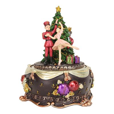 Resin Nutcracker Story Revolving Music Box